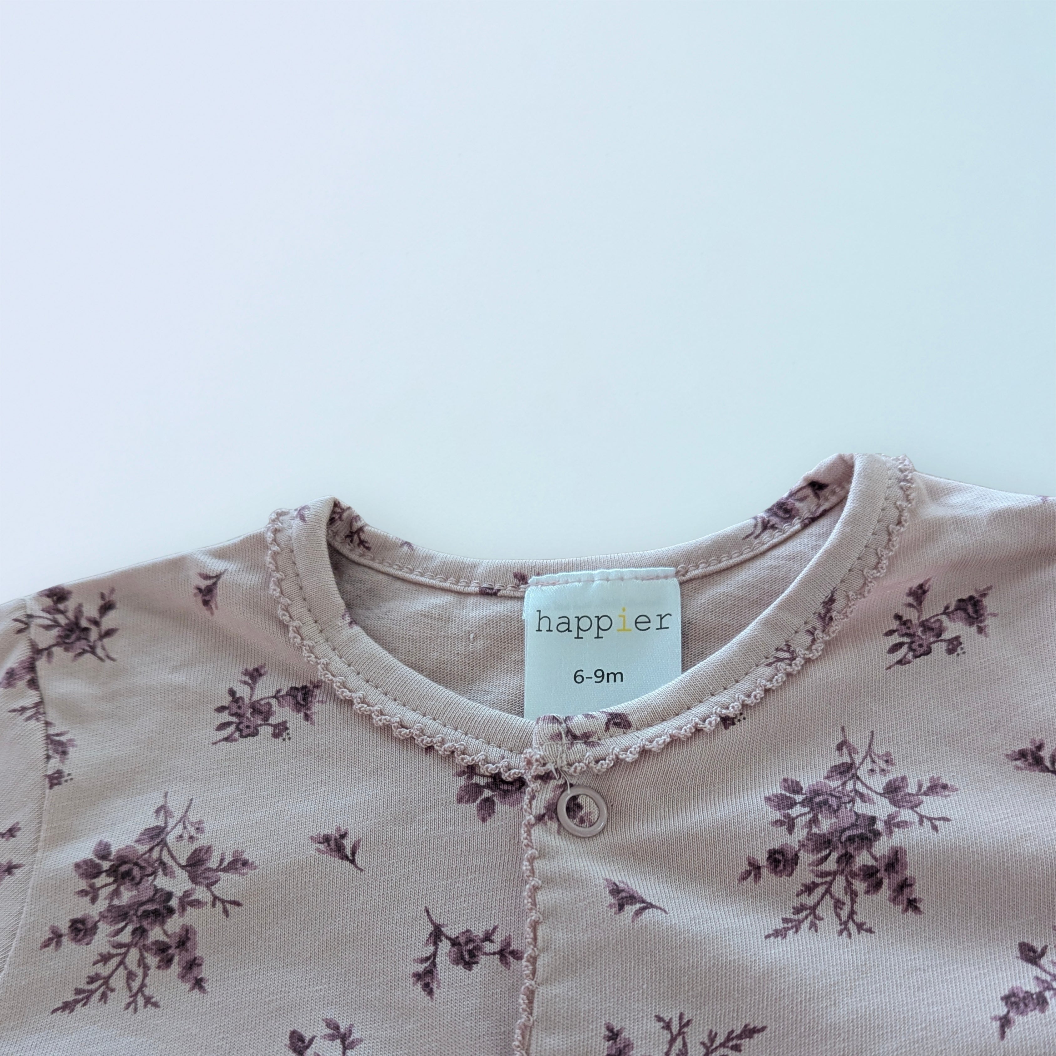 Soft Floral Long-Sleeve Baby Romper