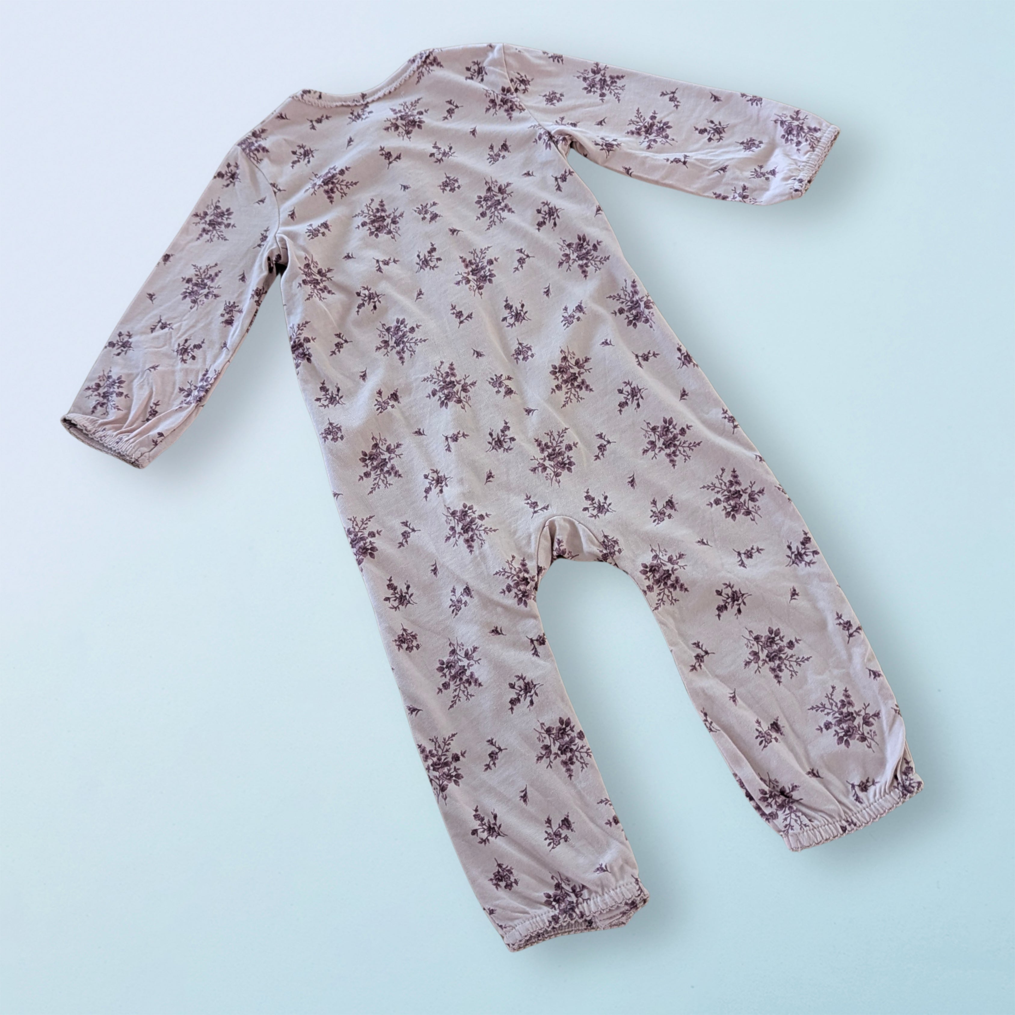 Soft Floral Long-Sleeve Baby Romper
