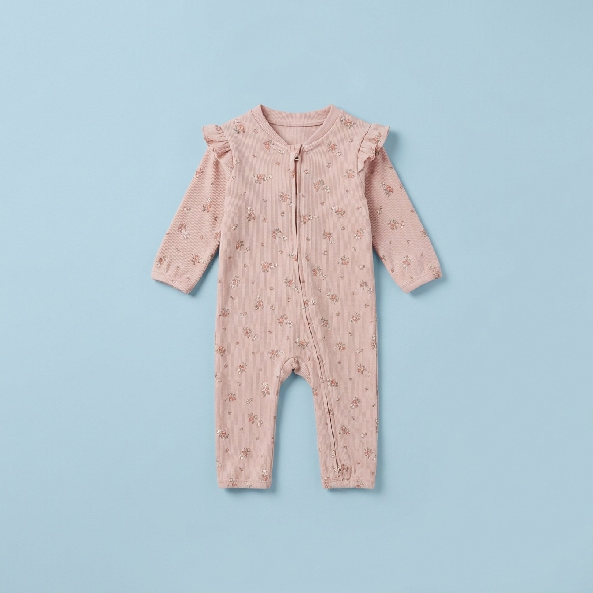 Blossom Ruffle Zip-Up Baby Romper