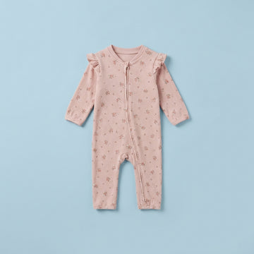 Blossom Ruffle Zip-Up Baby Romper
