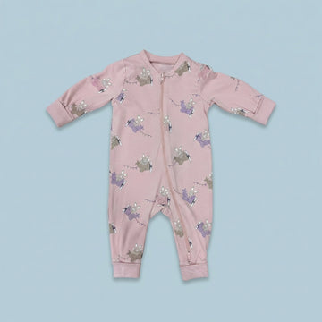 Bunny Skate Zip-Front Organic Cotton Baby Romper