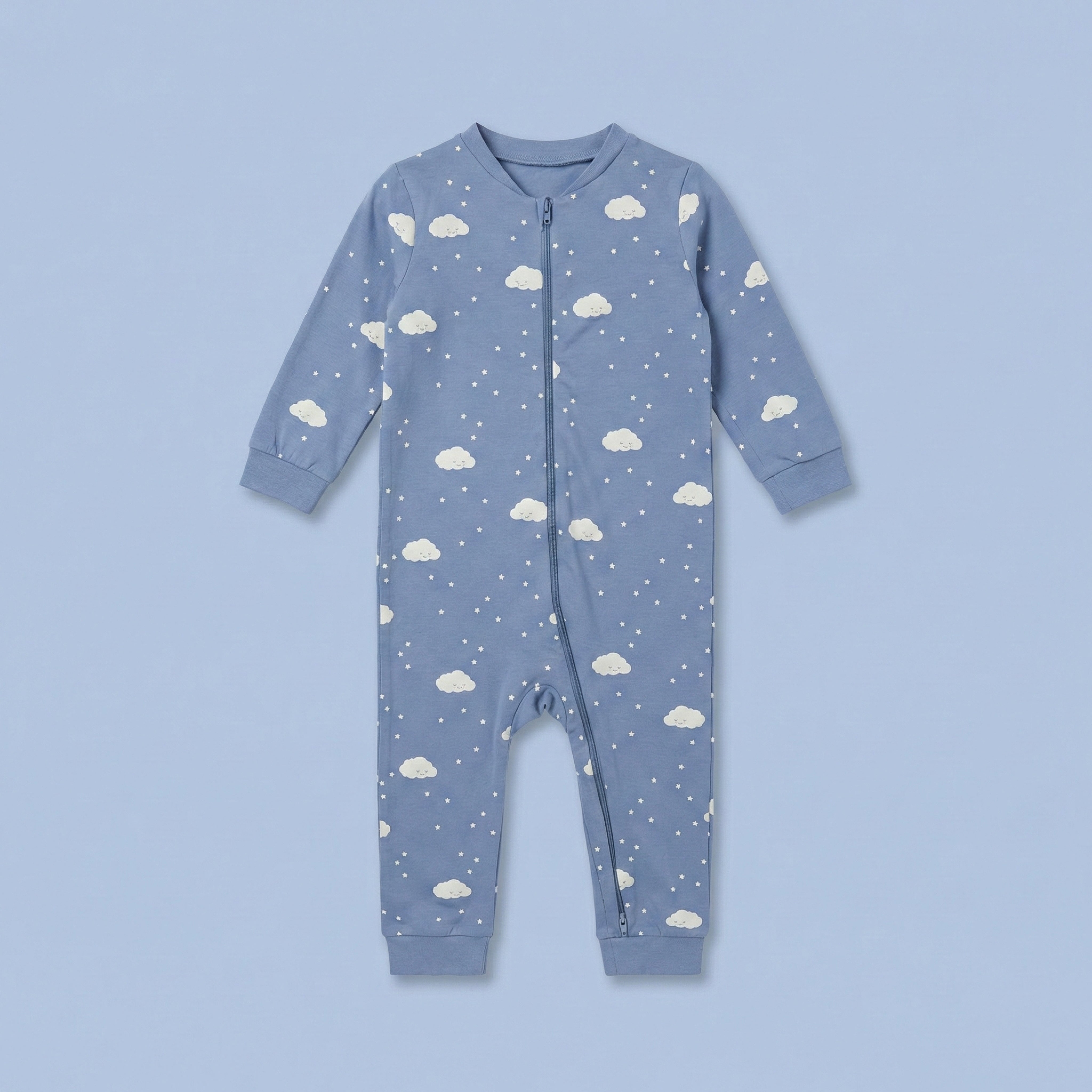 Dreamy Cloud Zip-Up Baby Romper