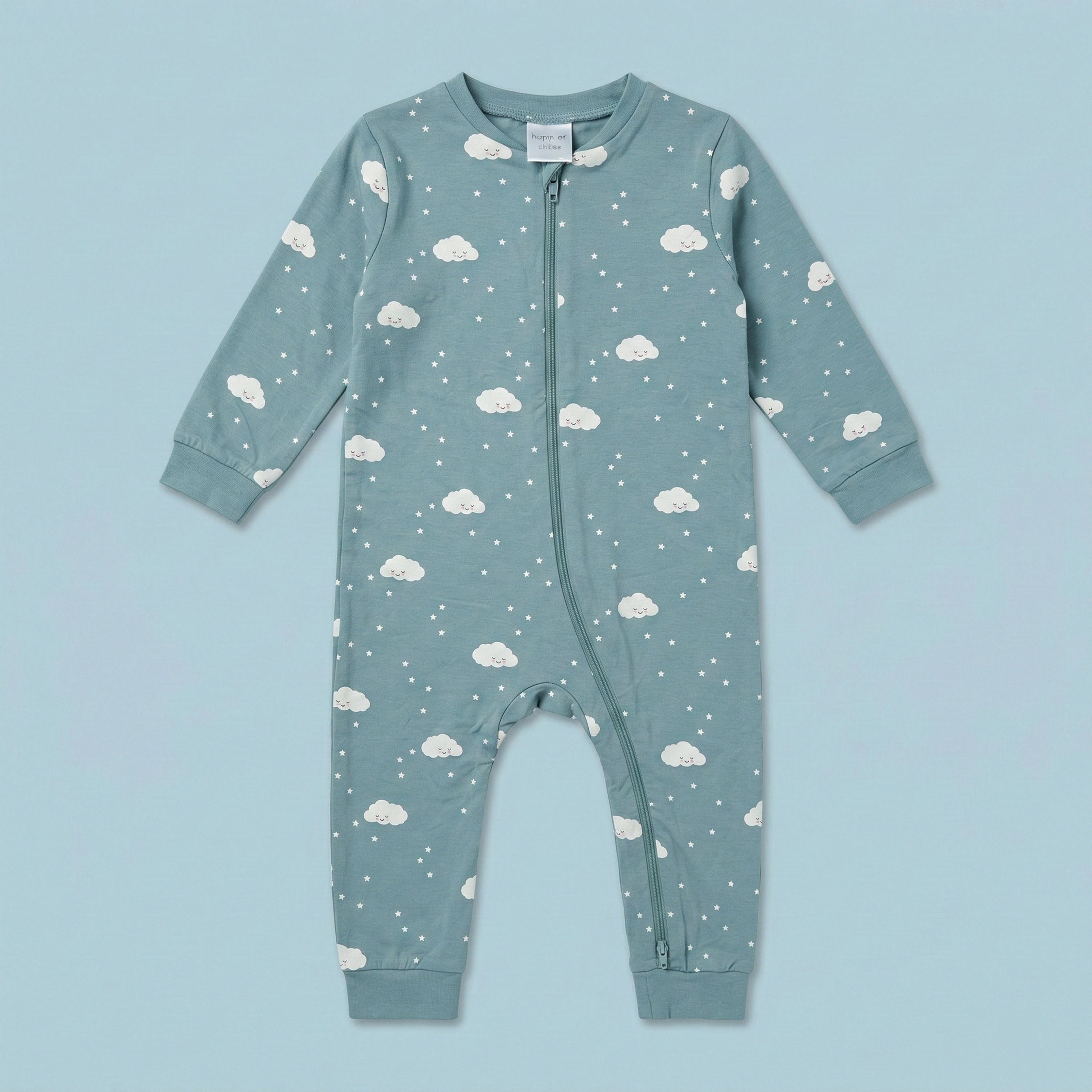 Dreamy Cloud Zip-Up Romper