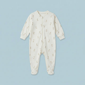 Giraffe Print Organic Cotton Baby Romper