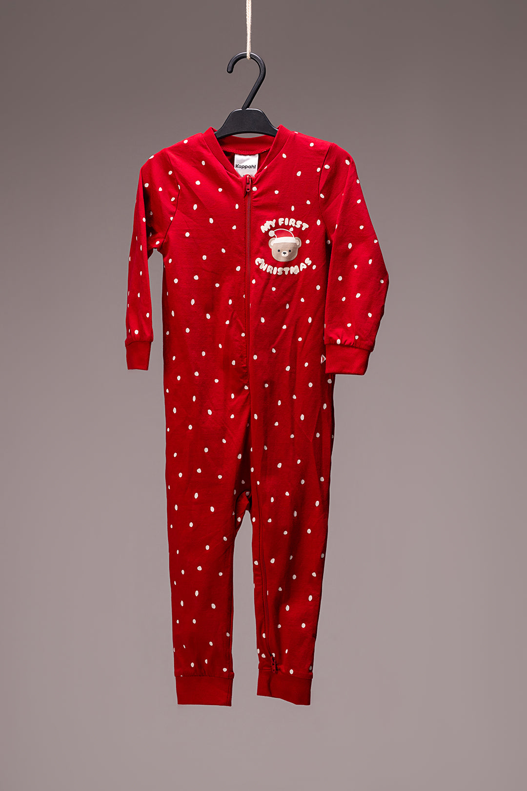 My First Christmas Red Baby Romper – Soft Cotton Winter Jumpsuit