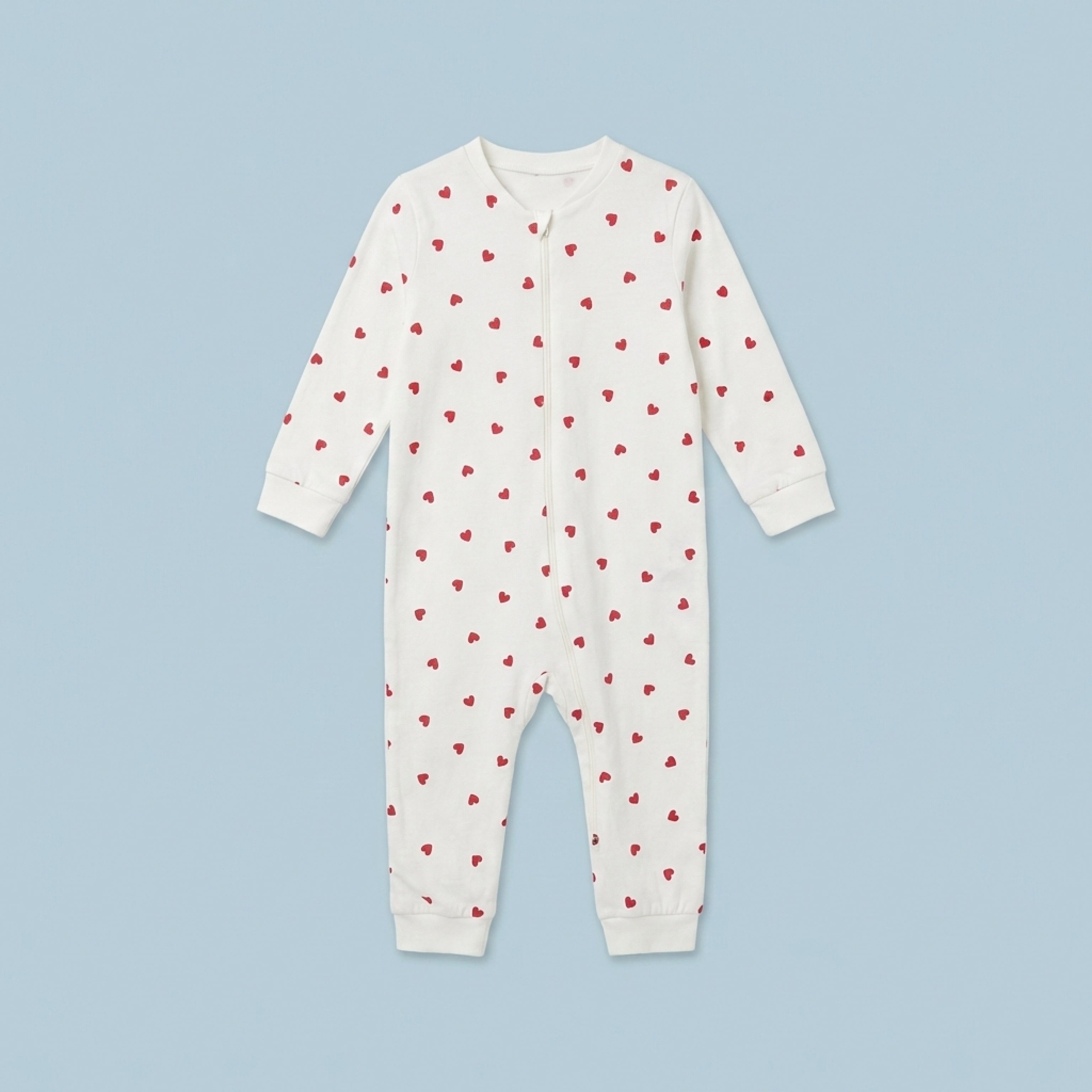 Mini Hearts Zip-Up Baby Romper