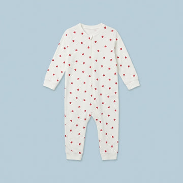 Mini Hearts Zip-Up Baby Romper