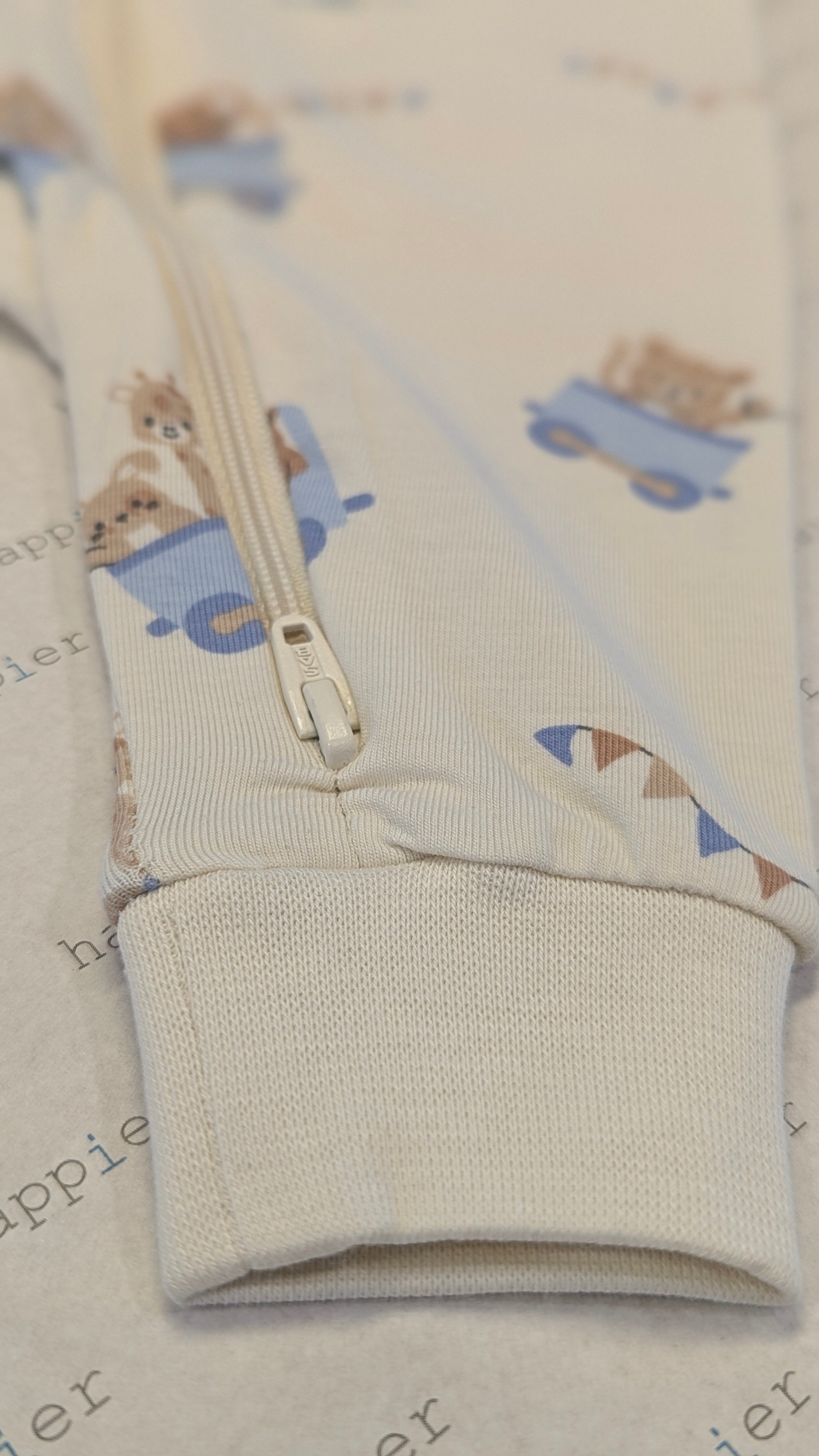 Blue Car Friends Zip Romper