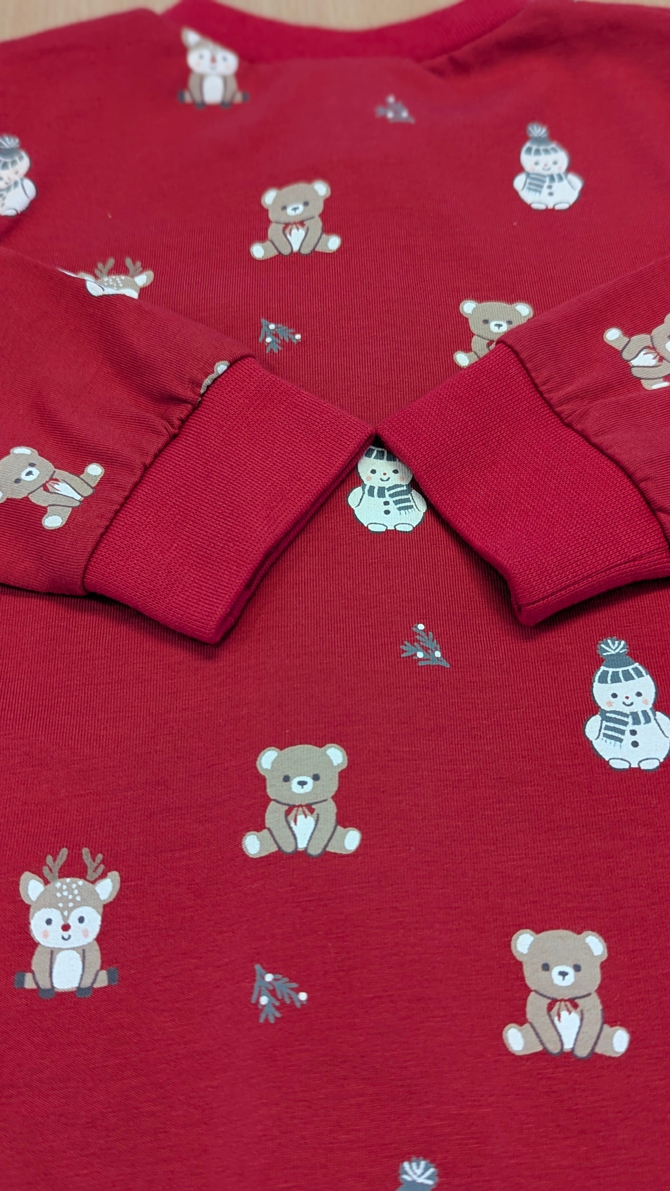 Festive Red Christmas Bear Romper