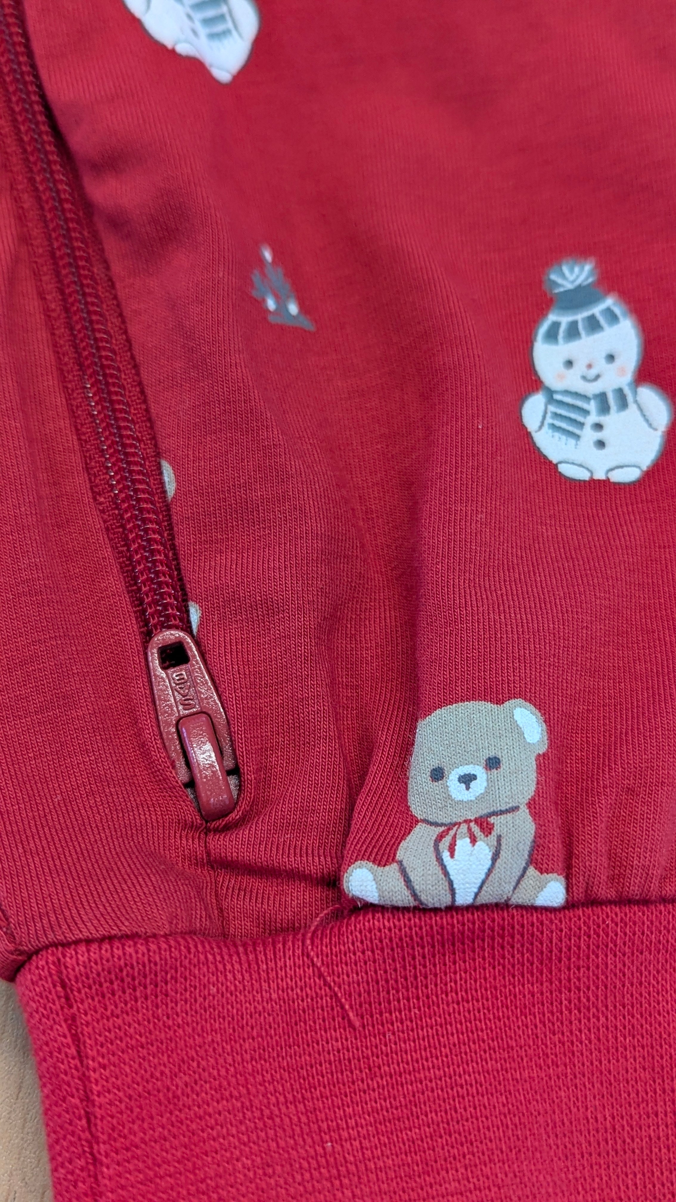 Festive Red Christmas Bear Romper