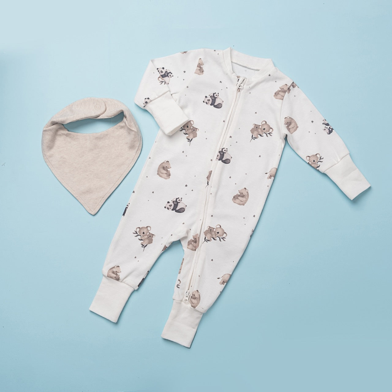 Cozy Animal Friends Zipper Romper