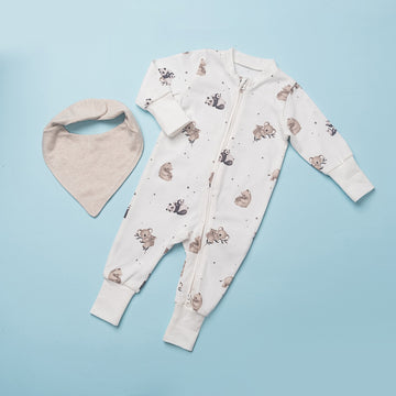 Cozy Animal Friends Zipper Romper