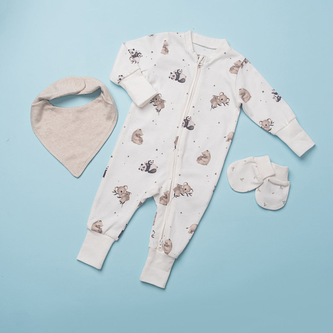 Cozy Animal Friends Zipper Romper