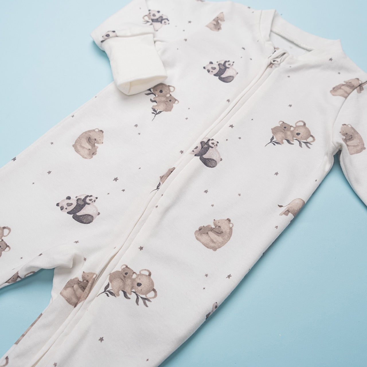 Cozy Animal Friends Zipper Romper