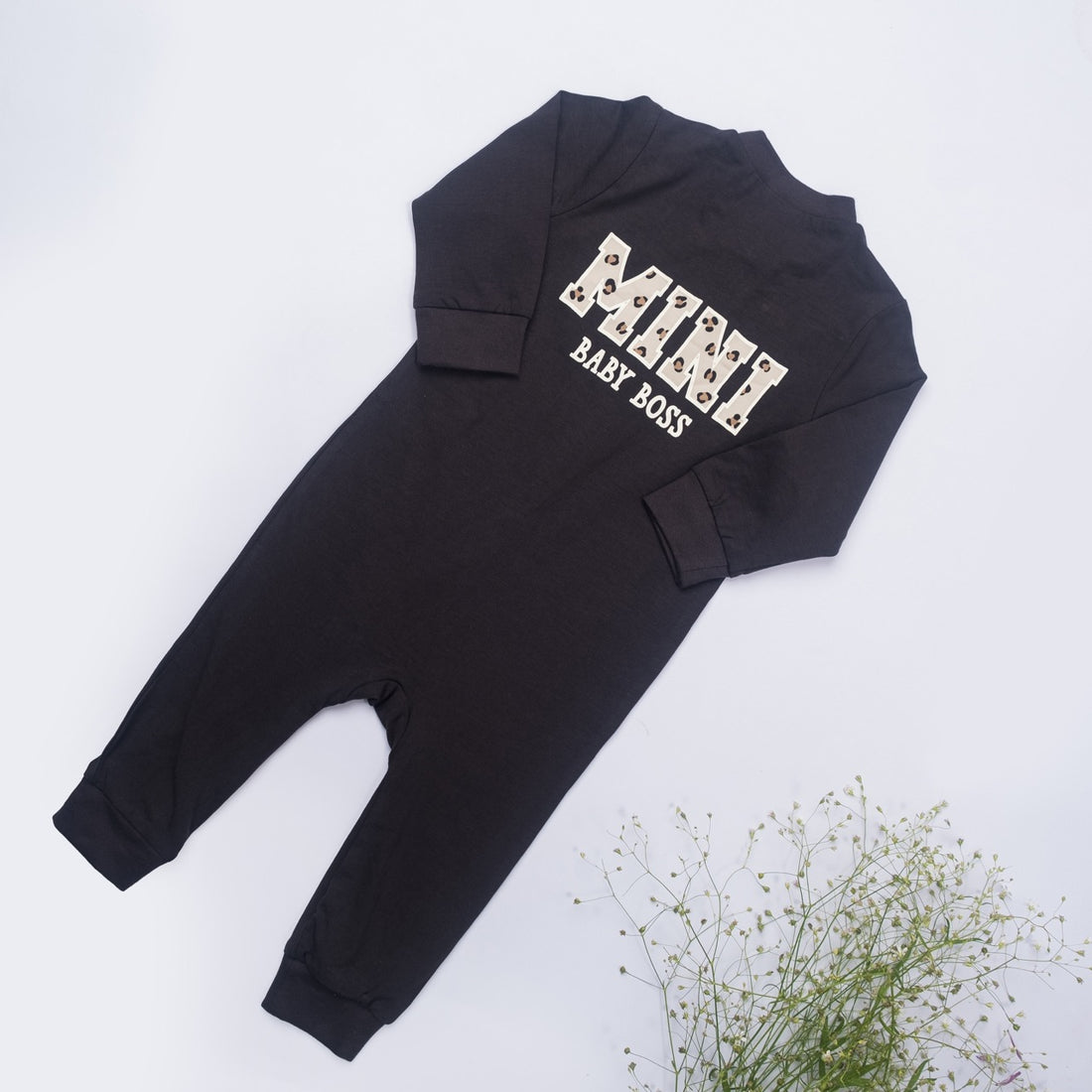 Mini Baby Boss Black Romper