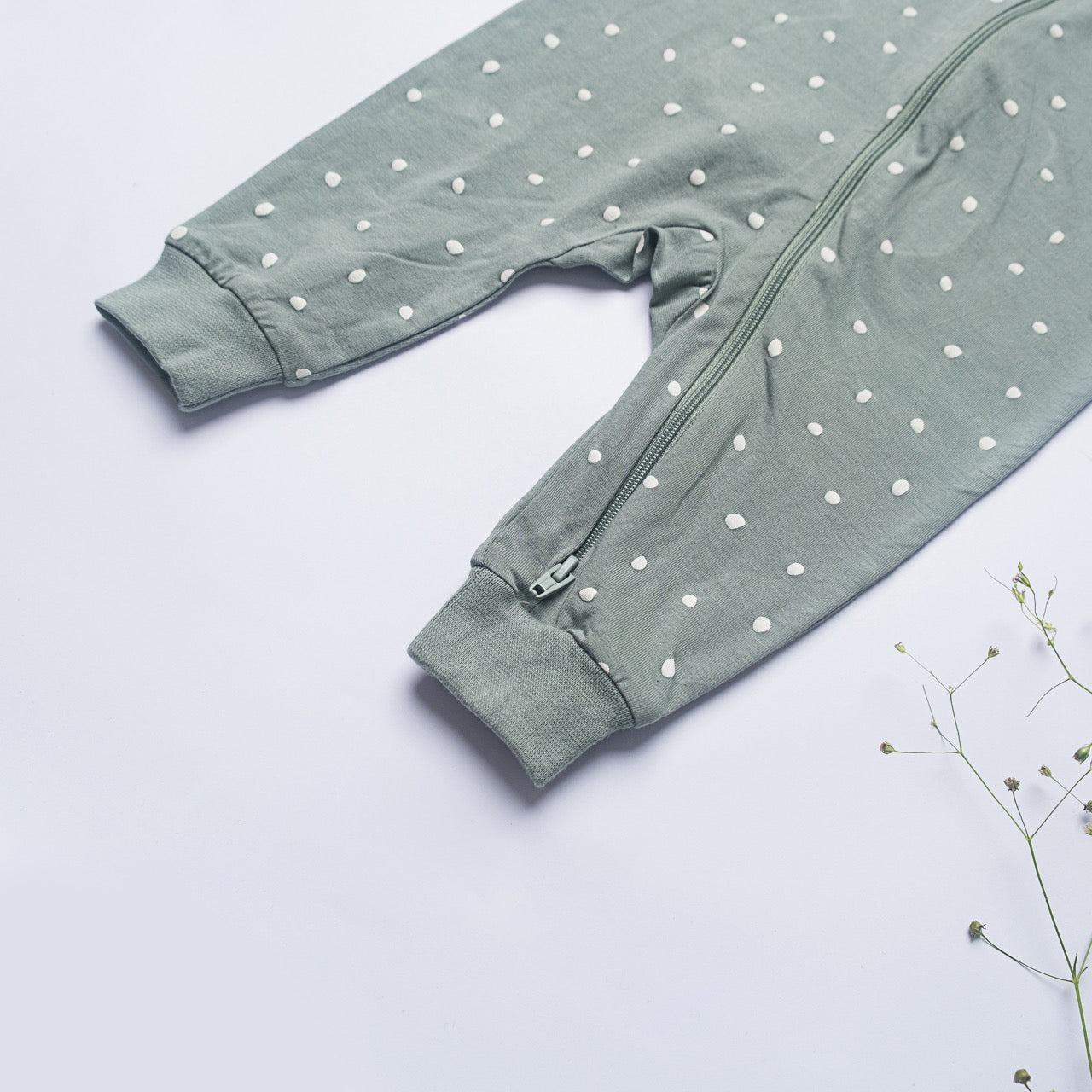 Sleepy Bear Polka Dot Baby Romper