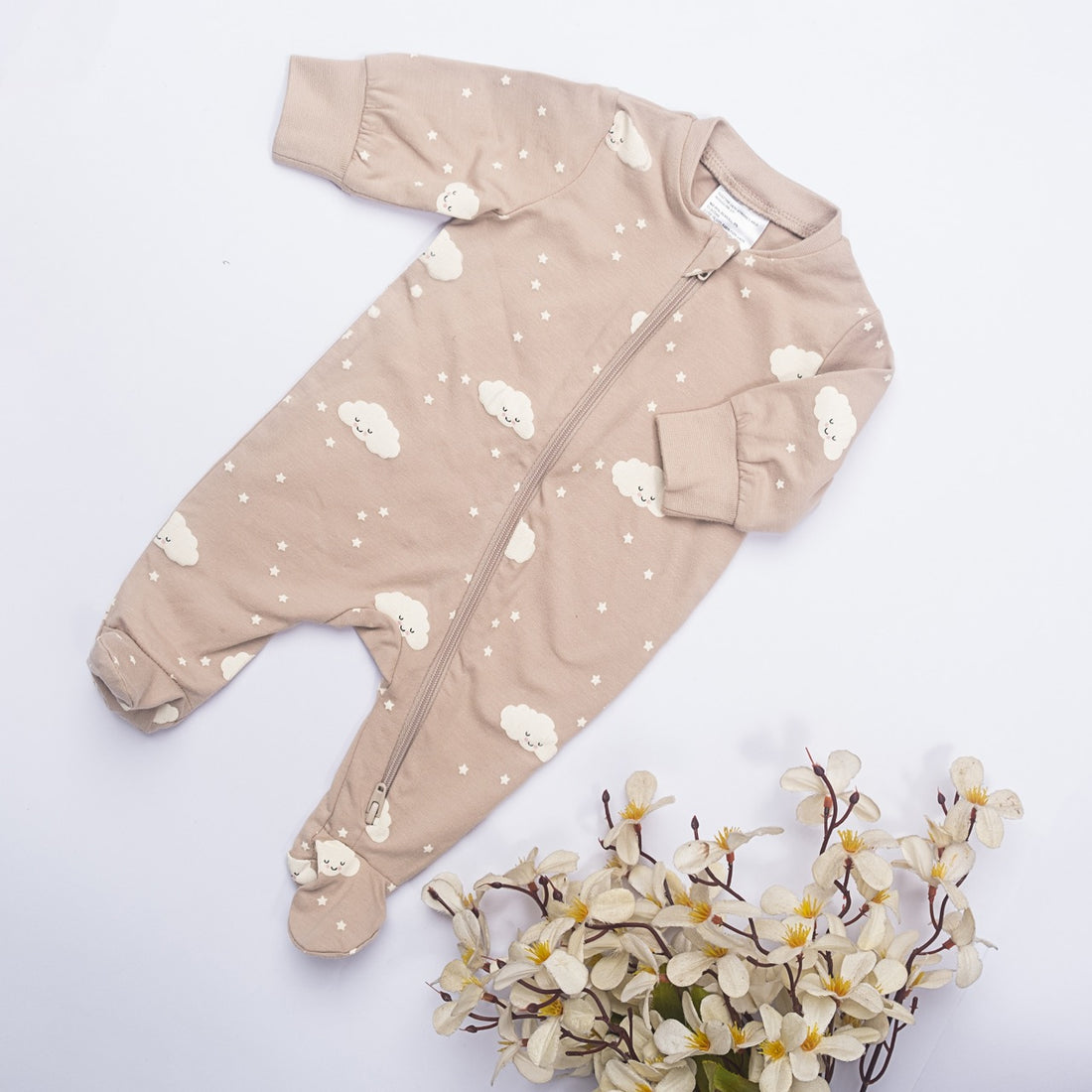 Cloudy Cuddles Footed Baby Romper