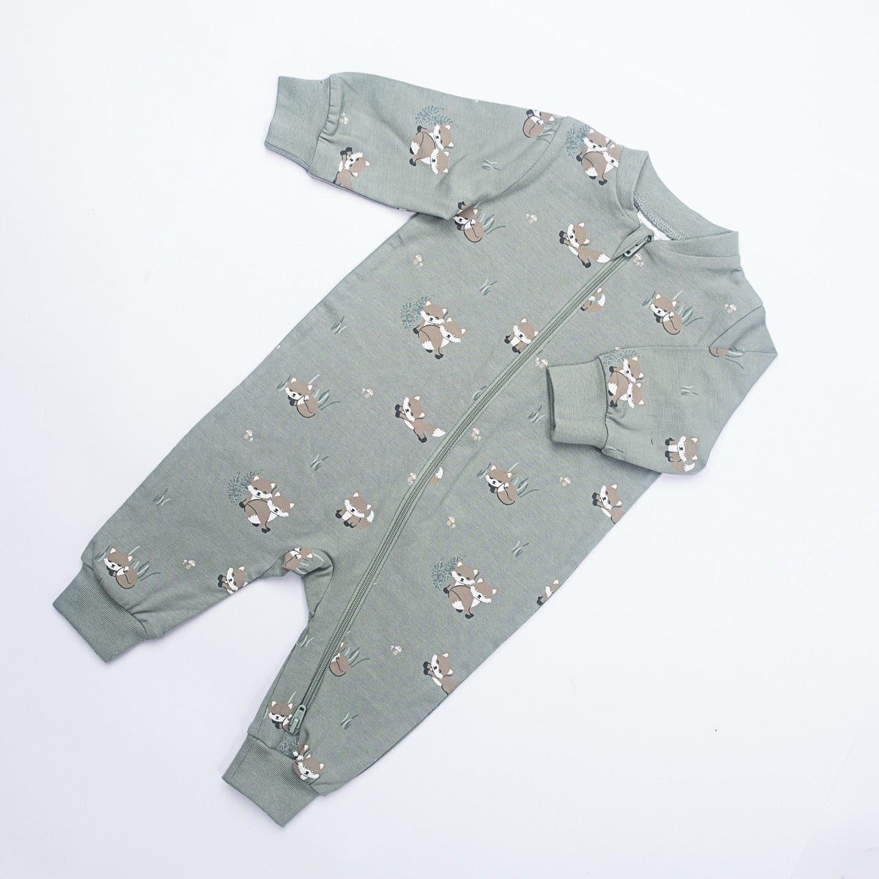 Forest Friends Green Baby Romper