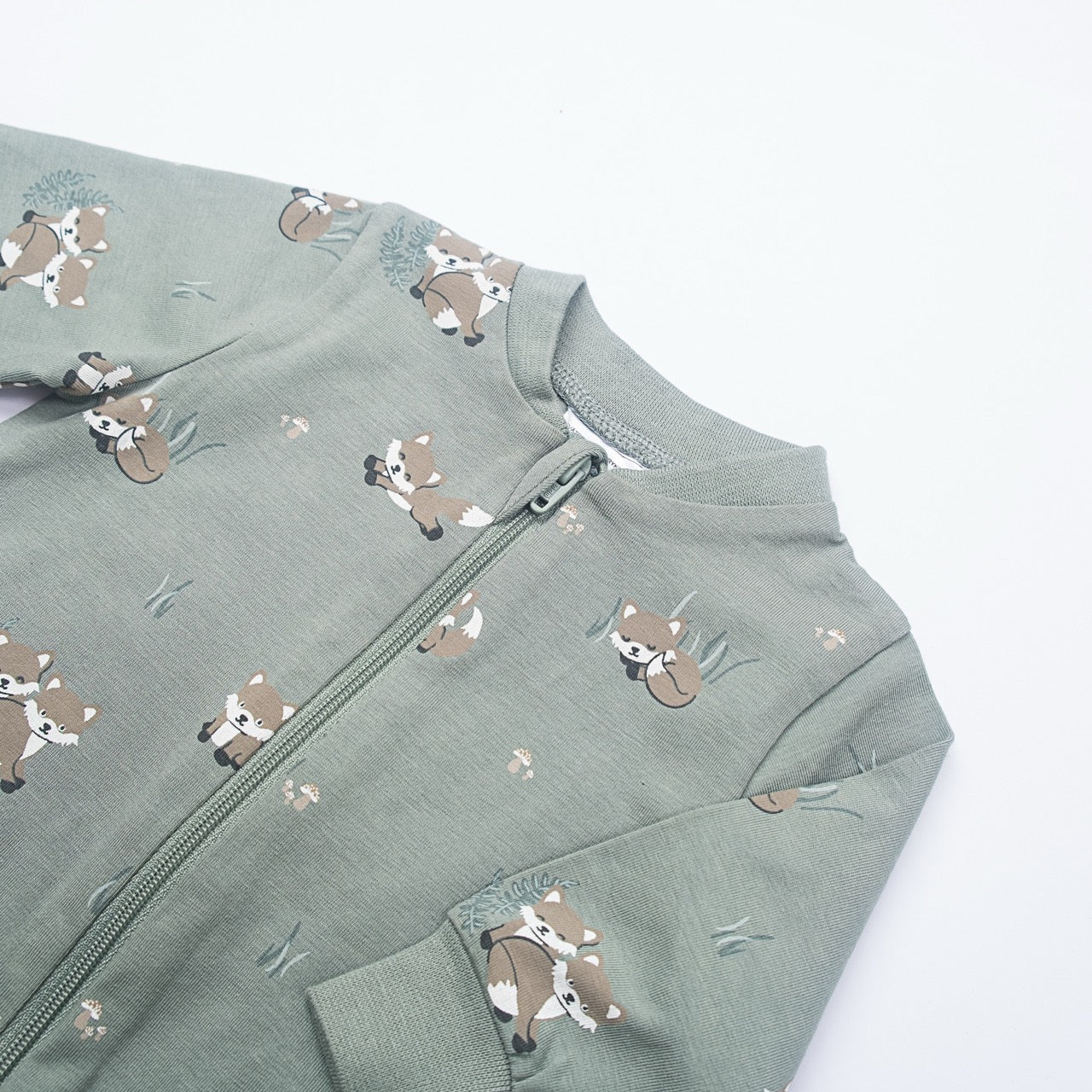 Forest Friends Green Baby Romper