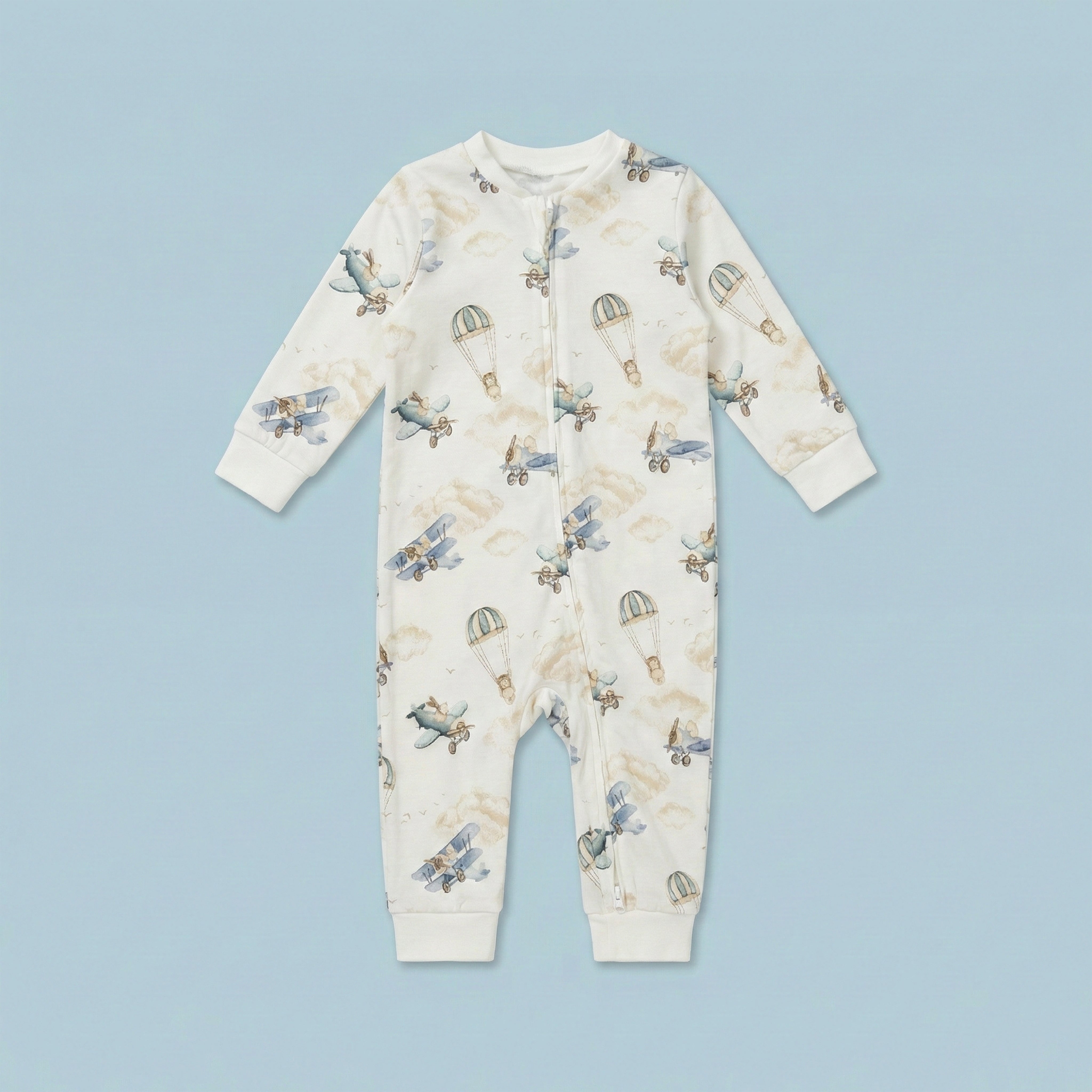 Vintage Airplane Organic Cotton Baby Romper