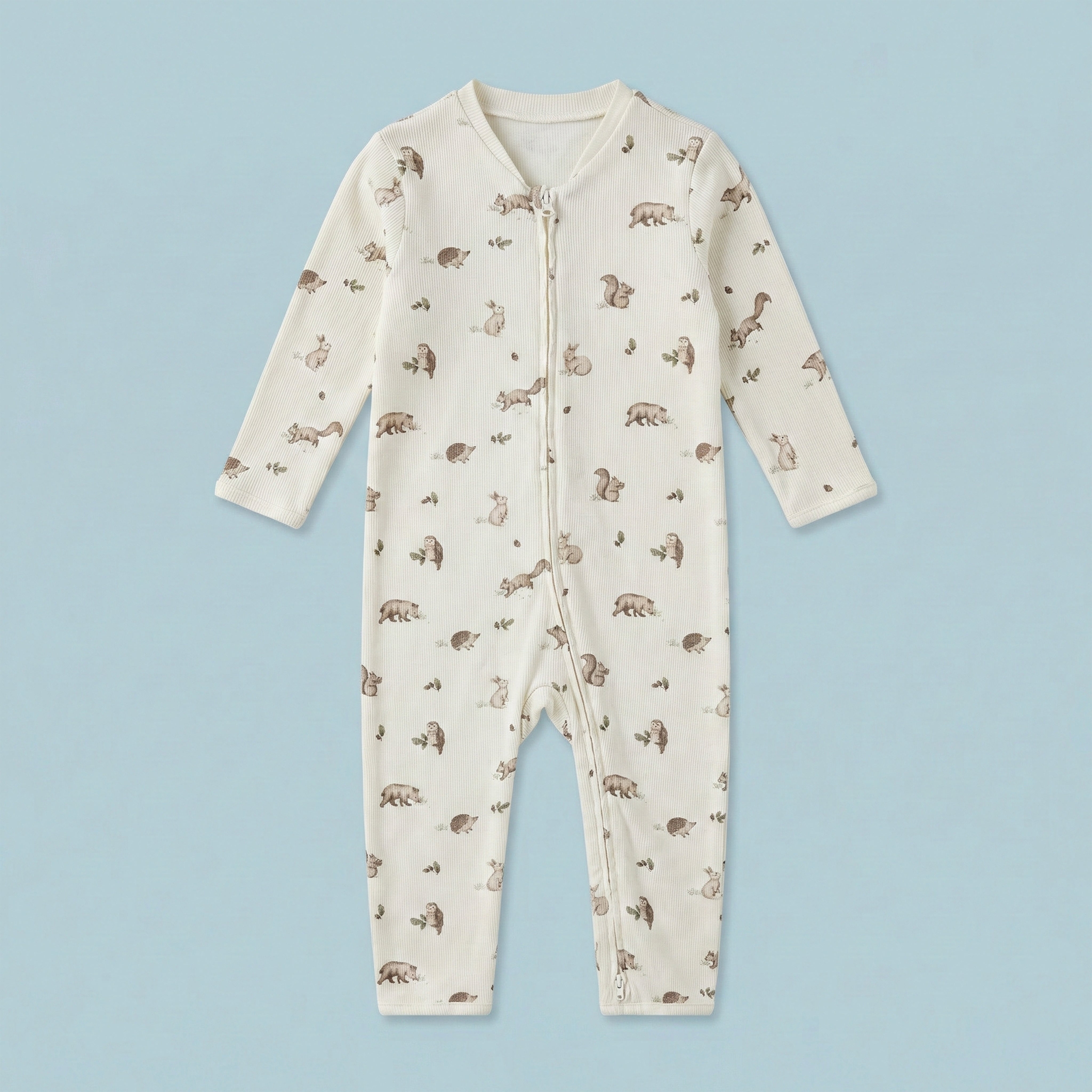 Woodland Animal Organic Cotton Baby Romper