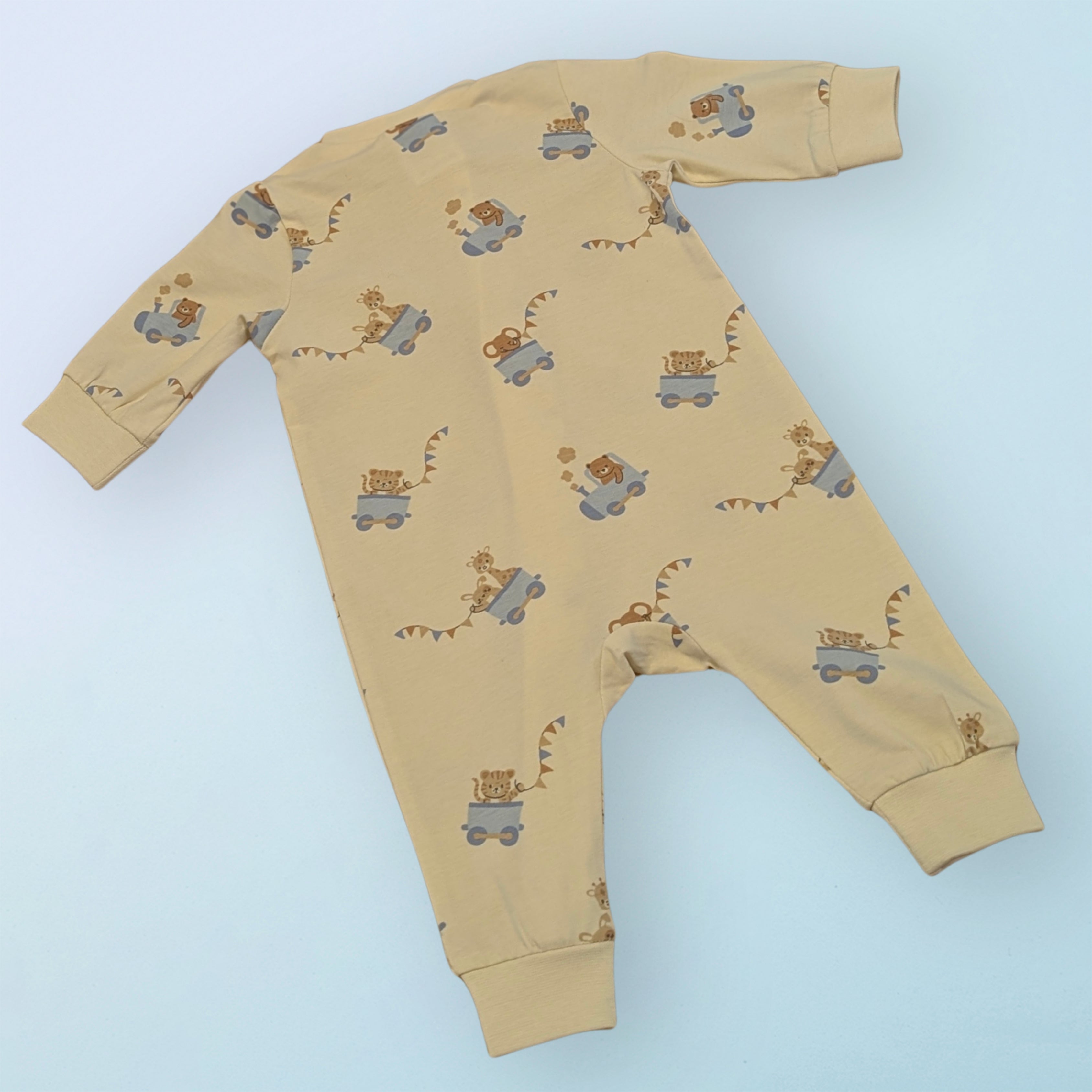 Blue Car Friends Zip Romper