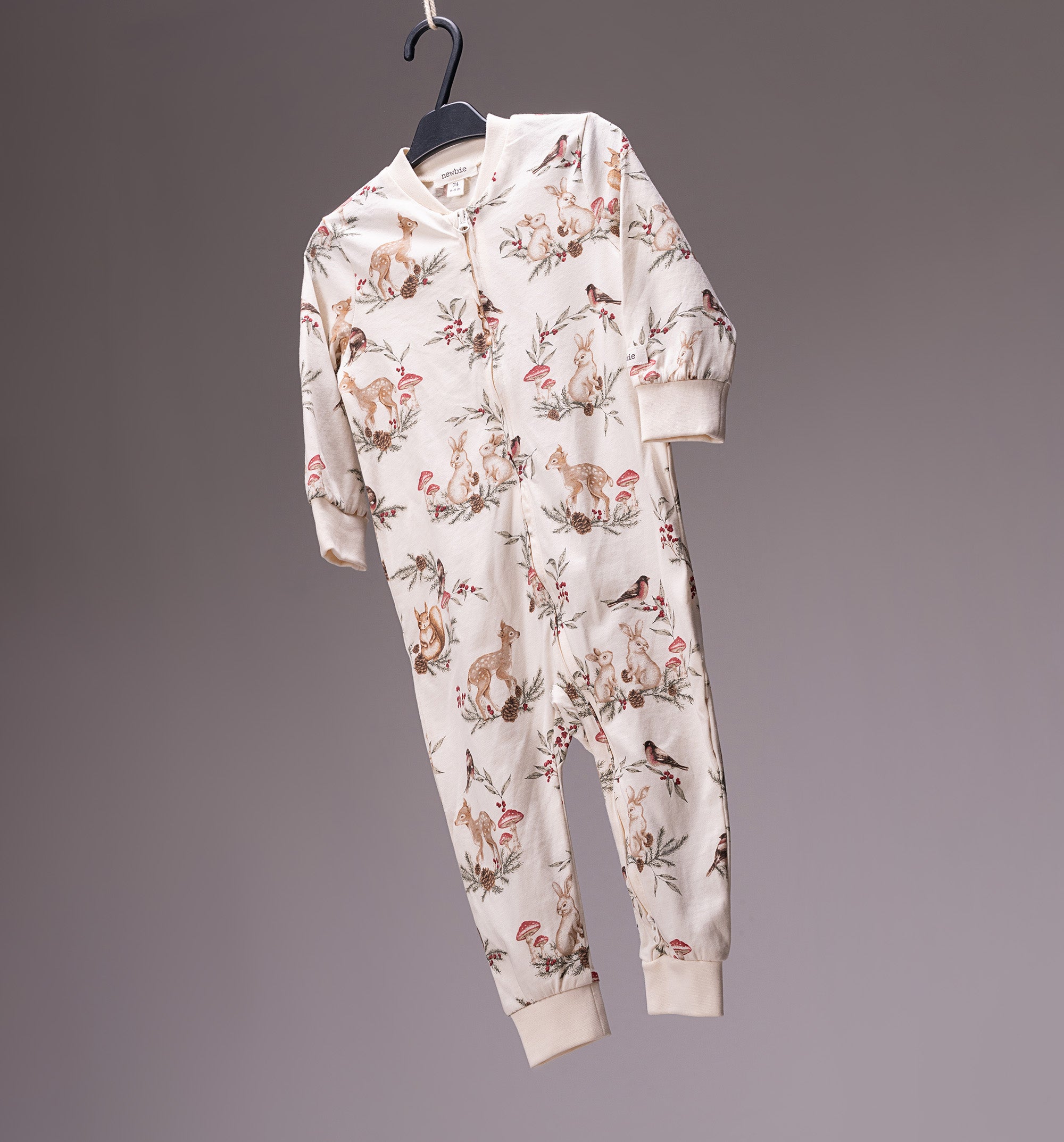 Cream Woodland Creatures Long Sleeve Top