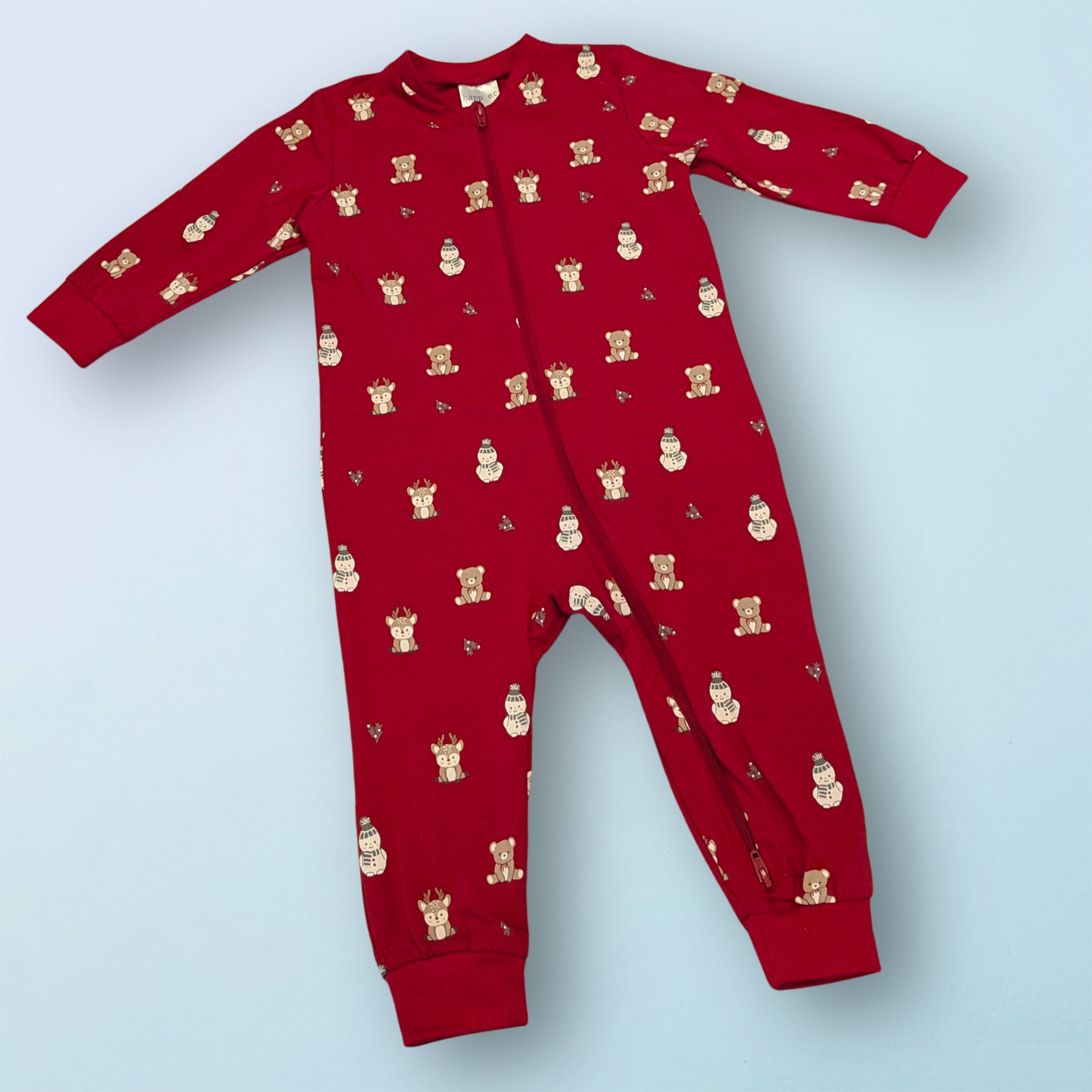 Festive Red Christmas Bear Romper