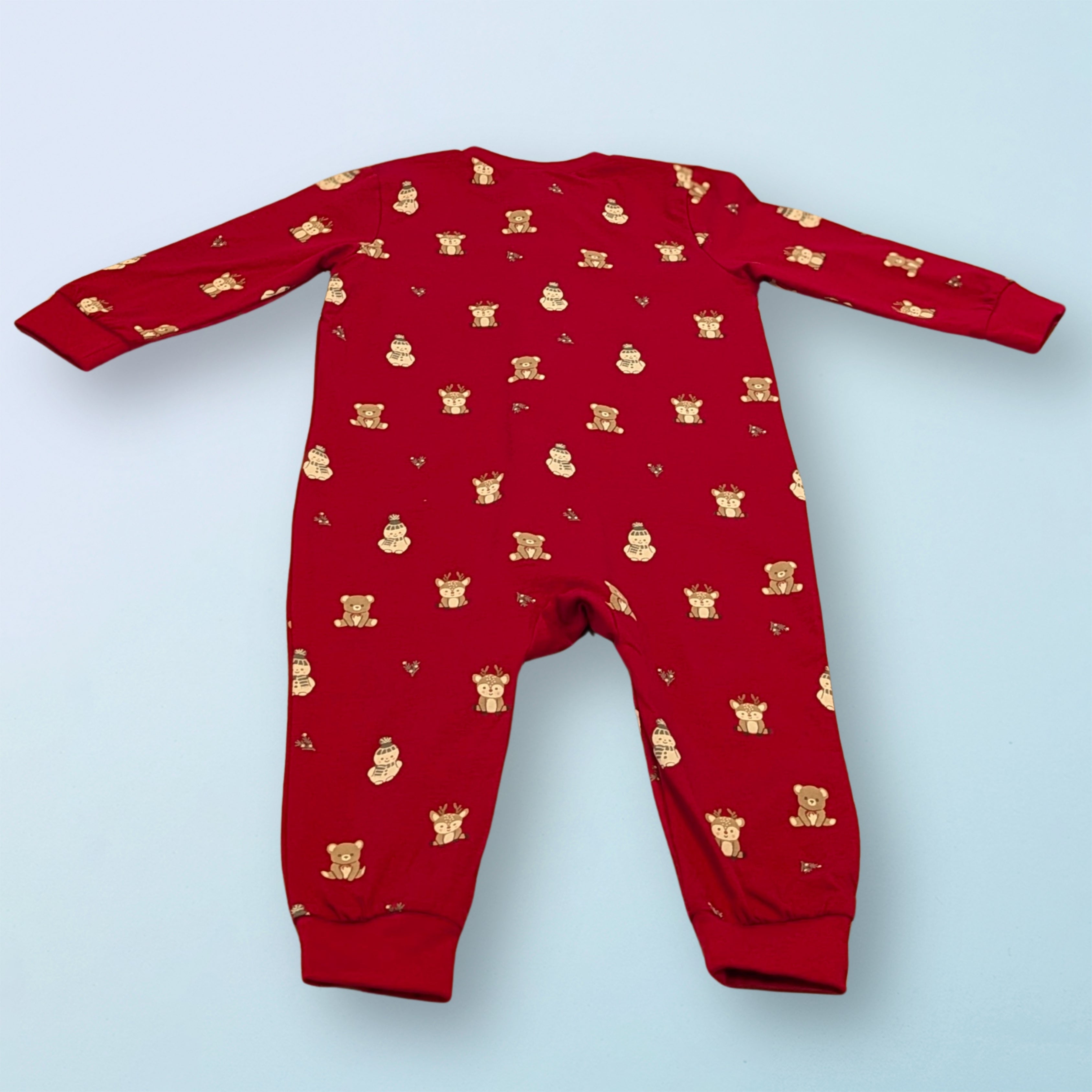 Festive Red Christmas Bear Romper
